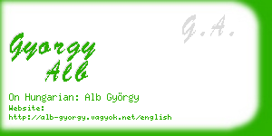 gyorgy alb business card